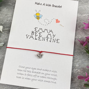 Personalised Bee My Valentine Wish Bracelet-8-The Persnickety Co