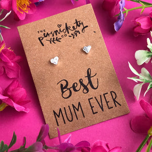 Best Mum Ever - Heart Earrings - Gold / Rose Gold / Silver-5-The Persnickety Co