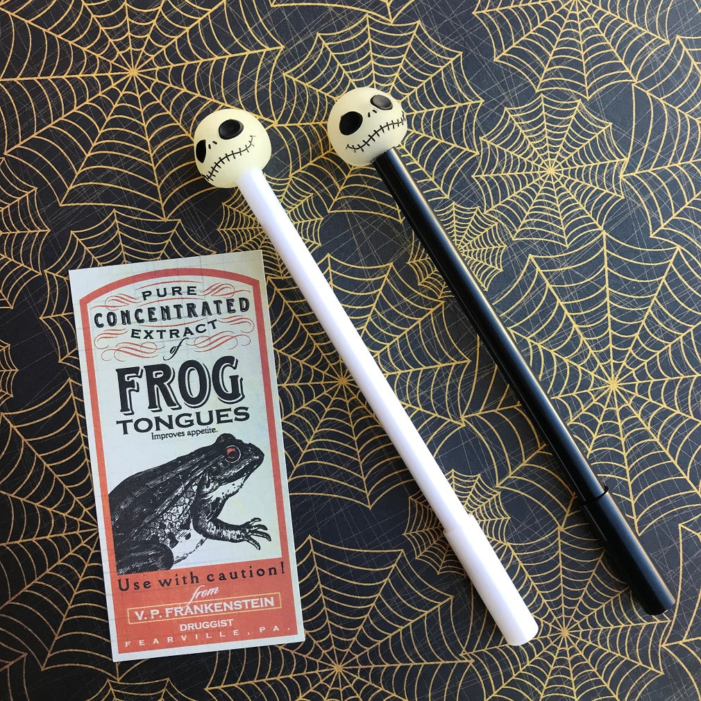 Glow In The Dark Skull Head Gel Pen-The Persnickety Co