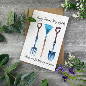 Thank You For Helping Me Grow Plantable Father's Day Card
