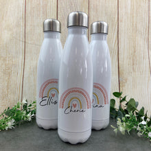 Load image into Gallery viewer, Personalised Water Bottle With Pastel Rainbow-The Persnickety Co
