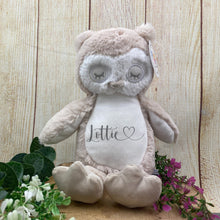 Load image into Gallery viewer, Personalised Heart Name teddy - Owl-The Persnickety Co
