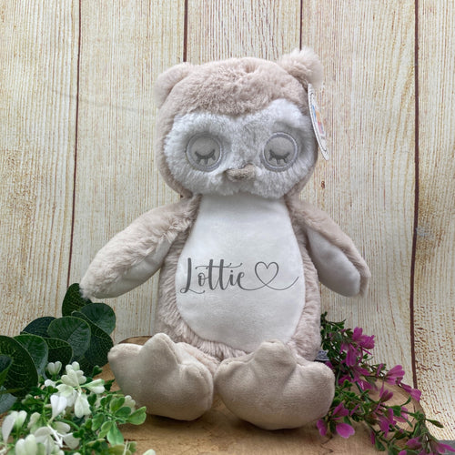 Personalised Heart Name teddy - Owl-The Persnickety Co