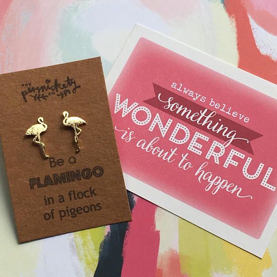 Be A Flamingo In A Flock Of Pigeons Earrings-3-The Persnickety Co