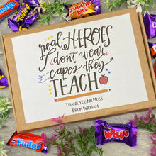 Load image into Gallery viewer, Real Heroes Don&#39;t Wear Capes, They Teach - Chocolate Heroes Box-8-The Persnickety Co
