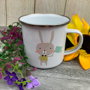 Easter Rabbits Personalised Enamel Mug