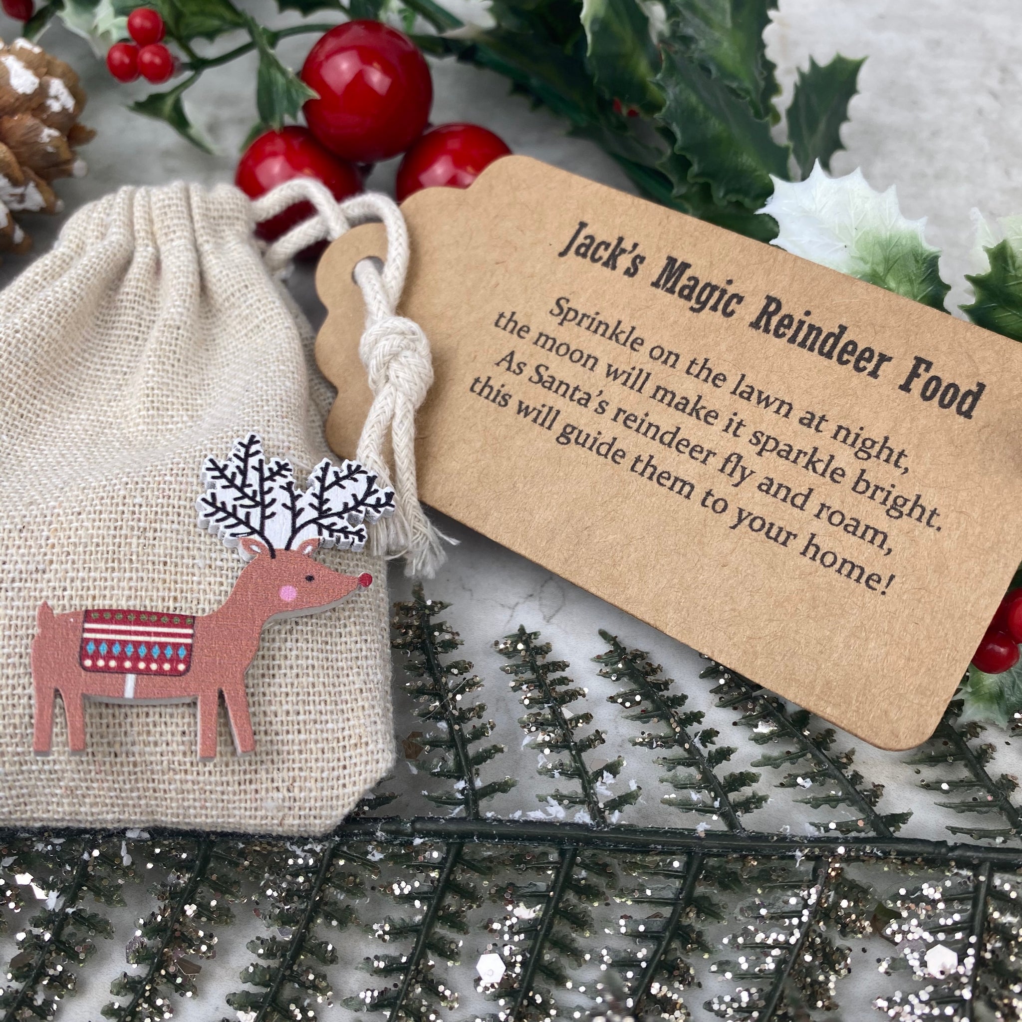 Hessian bag of Reindeer Dust  Little Christmas Gifts for Kids