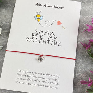 Personalised Bee My Valentine Wish Bracelet-7-The Persnickety Co