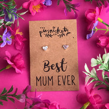 Load image into Gallery viewer, Best Mum Ever - Heart Earrings - Gold / Rose Gold / Silver-7-The Persnickety Co
