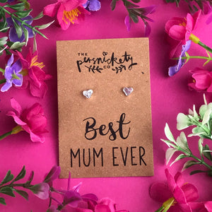Best Mum Ever - Heart Earrings - Gold / Rose Gold / Silver-7-The Persnickety Co