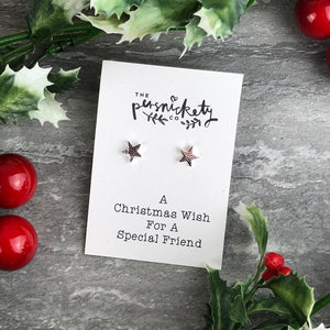 A Christmas Wish For A Special Friend - Star Earrings-The Persnickety Co