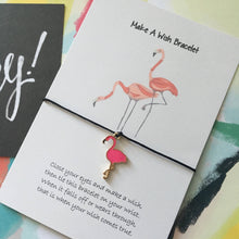 Load image into Gallery viewer, Flamingo Illustration Wish Bracelet-4-The Persnickety Co

