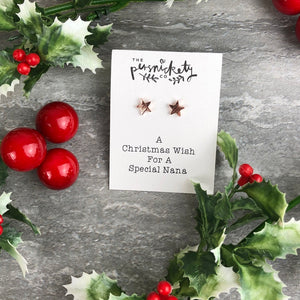 A Christmas Wish For A Special Nana - Star Earrings-2-The Persnickety Co