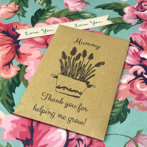 Mummy Thank You For Helping Me Grow Mini Kraft Envelope with Wildflower Seeds-7-The Persnickety Co