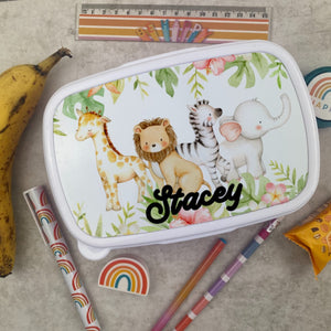 Personalised Blooming Jungle Lunch Box - Pink