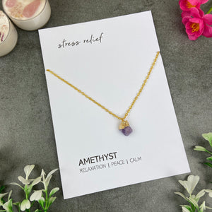 Dainty Crystal Necklace - Amethyst