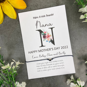 Happy Mother's Day Nana - Personalised Wish Bracelet For Nana