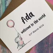 Load image into Gallery viewer, Personalised Welcome To The World Baby Girl Card-3-The Persnickety Co
