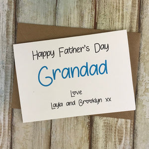Happy Fathers Day Grandad - Personalised Card-The Persnickety Co