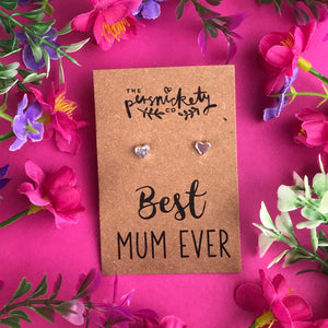 Best Mum Ever - Heart Earrings - Gold / Rose Gold / Silver-3-The Persnickety Co