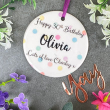 Load image into Gallery viewer, Personalised 30th Birthday Hanging Decoration-4-The Persnickety Co
