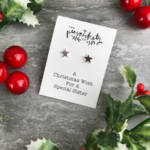 Load image into Gallery viewer, A Christmas Wish For A Special Sister - Star Earrings-3-The Persnickety Co
