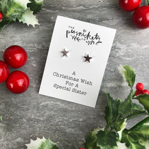 A Christmas Wish For A Special Sister - Star Earrings-3-The Persnickety Co