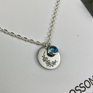 Birth Flower and Birthstone Necklace