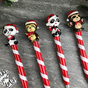 Cute Panda And Sloth Christmas Pens-10-The Persnickety Co