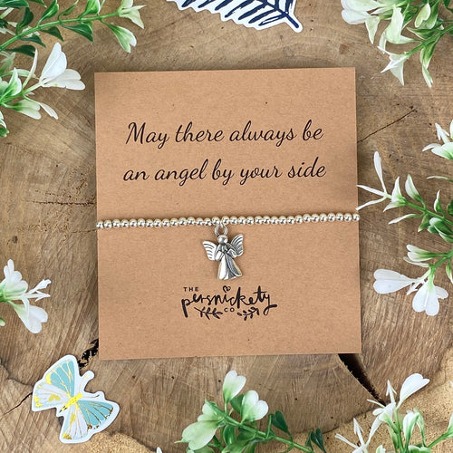 May There Always Be An Angel By Your Side Beaded Bracelet-The Persnickety Co