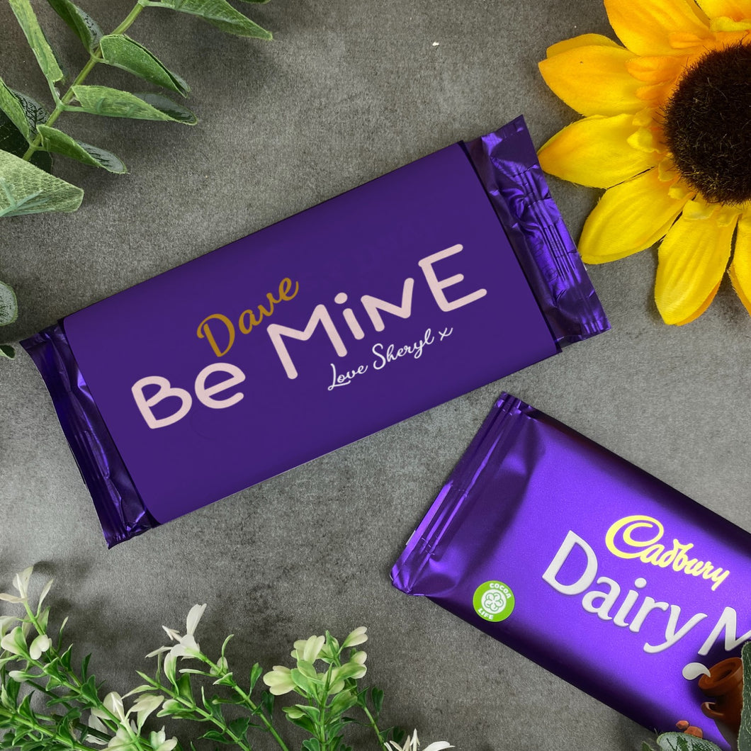 Be Mine - Personalised Dairy Milk Chocolate Bar-The Persnickety Co