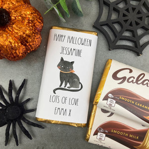 Cat Happy Halloween - Personalised Chocolate Bar