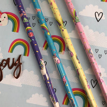 Load image into Gallery viewer, Rainbow and Unicorn Wooden Pencils-3-The Persnickety Co
