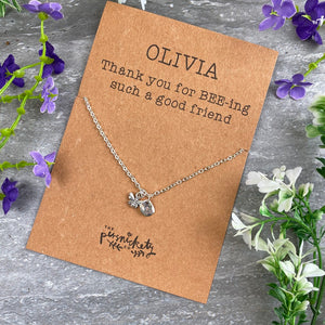 Friend Bee Necklace-2-The Persnickety Co
