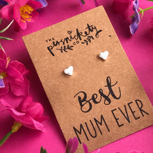Load image into Gallery viewer, Best Mum Ever - Heart Earrings - Gold / Rose Gold / Silver-6-The Persnickety Co
