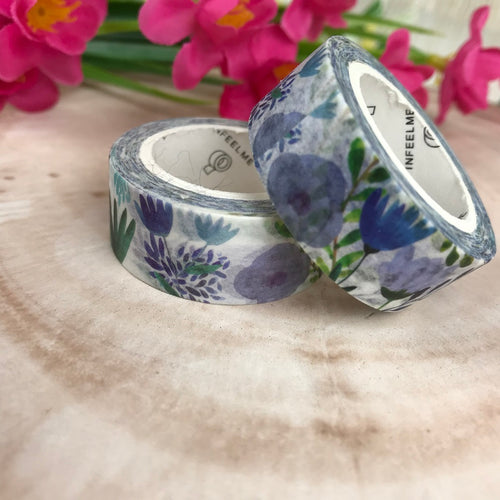 Blue Floral Washi Tape-The Persnickety Co