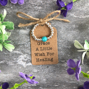 A Little Wish For Healing - Turquoise Stretch Ring-9-The Persnickety Co