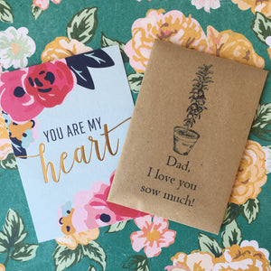 Dad, I love you sow much! Mini Kraft Envelope with Tomato Seeds-3-The Persnickety Co