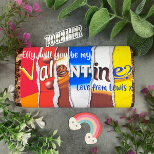 Personalised Will You Be My Valentine Chocolate Bar