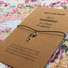 Load image into Gallery viewer, Be a Flamingo in a Flock of Pigeons Wish Bracelet-2-The Persnickety Co
