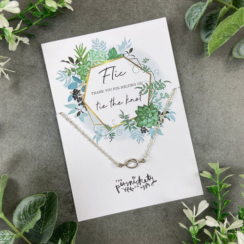 Wedding Knot Necklace Fern Design-The Persnickety Co