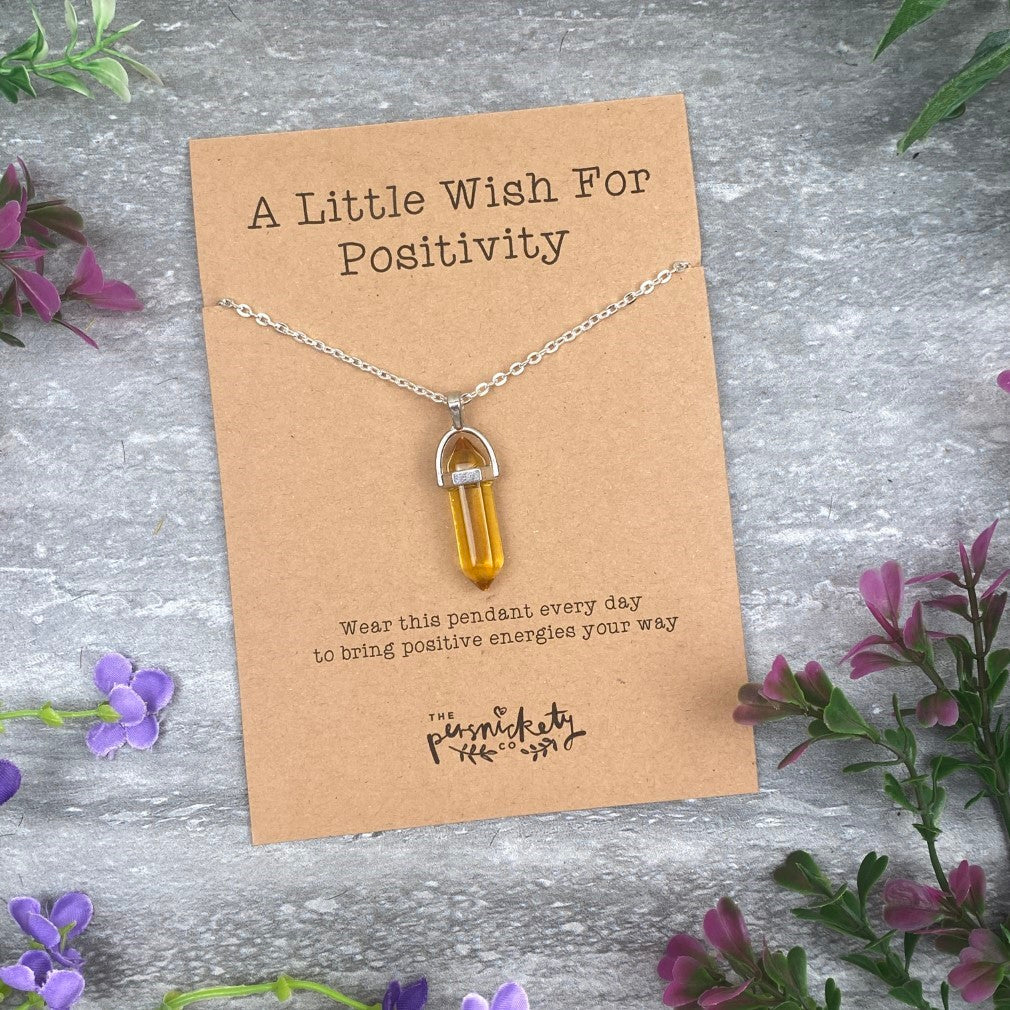 Crystal Necklace - A Little Wish For Positivity-The Persnickety Co