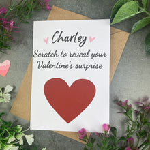 Load image into Gallery viewer, Personalised Love Heart Surprise Scratch Card-The Persnickety Co
