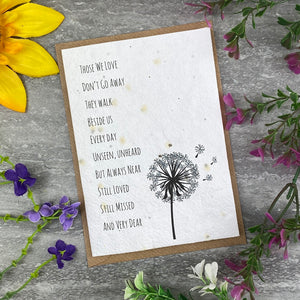 Those We Love Don't Go Away Plantable Seed Card
