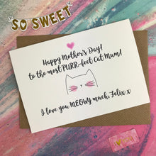 Load image into Gallery viewer, Happy Mother&#39;s Day - Cat Mum Card-3-The Persnickety Co
