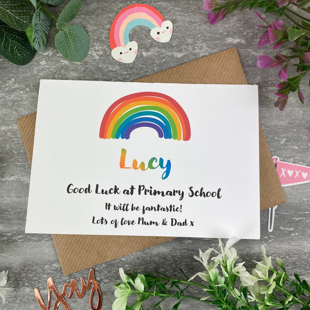 Good Luck At Primary School Rainbow Card-The Persnickety Co