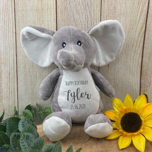 Personalised Birthday (D.OB) Elephant Soft Toy
