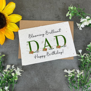 Blooming Brilliant Dad - Plantable Birthday Card