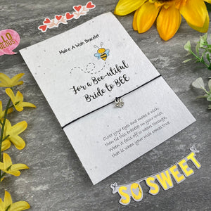 Bride To Bee Wish Bracelet On Plantable Seed Card-4-The Persnickety Co