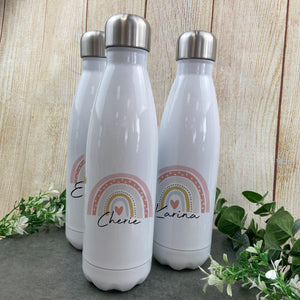 Personalised Water Bottle With Pastel Rainbow